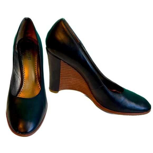 Donald J. Pliner Wedges | Donald J. Pliner Sport-I-Que| Heather Black Heels| 8.5 - Picture 1 of 4